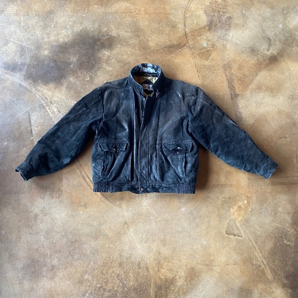 VTG 80s Distressed Trashed Cropped Suede Leather Jacket - Picture 1 of 10